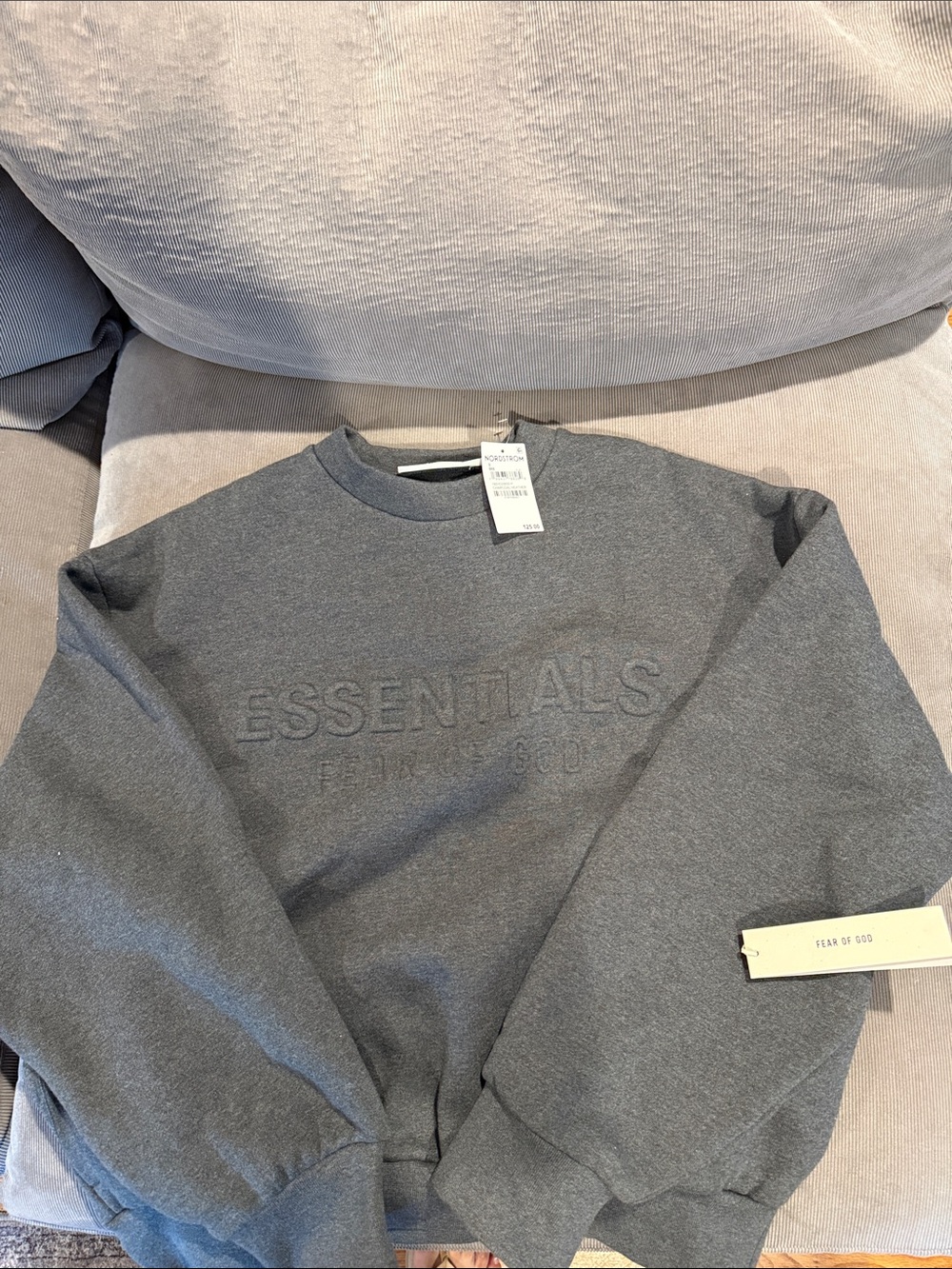 Essentials Embossed Crewneck Sweatshirt - Gray